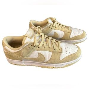 2024 NIKE DUNK LOW TEAM GOLD SUEDE SZ 9 FQ8249 102 WHITE SNEAKERS S9